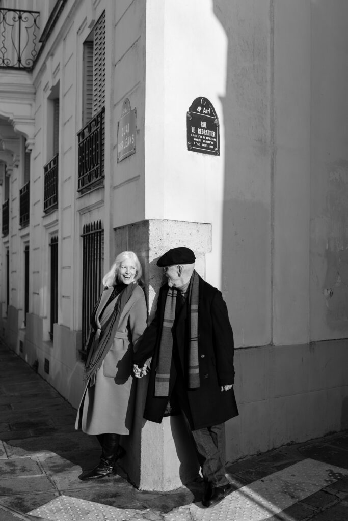 Romantic Couples Photo Shoot in Paris in Ile Saint Louis by Best Paris Photographer Katie Donnelly Photography