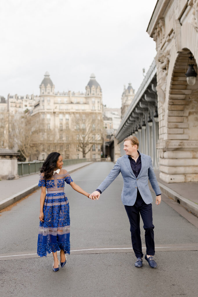 Elegant family photography in Paris, walking together