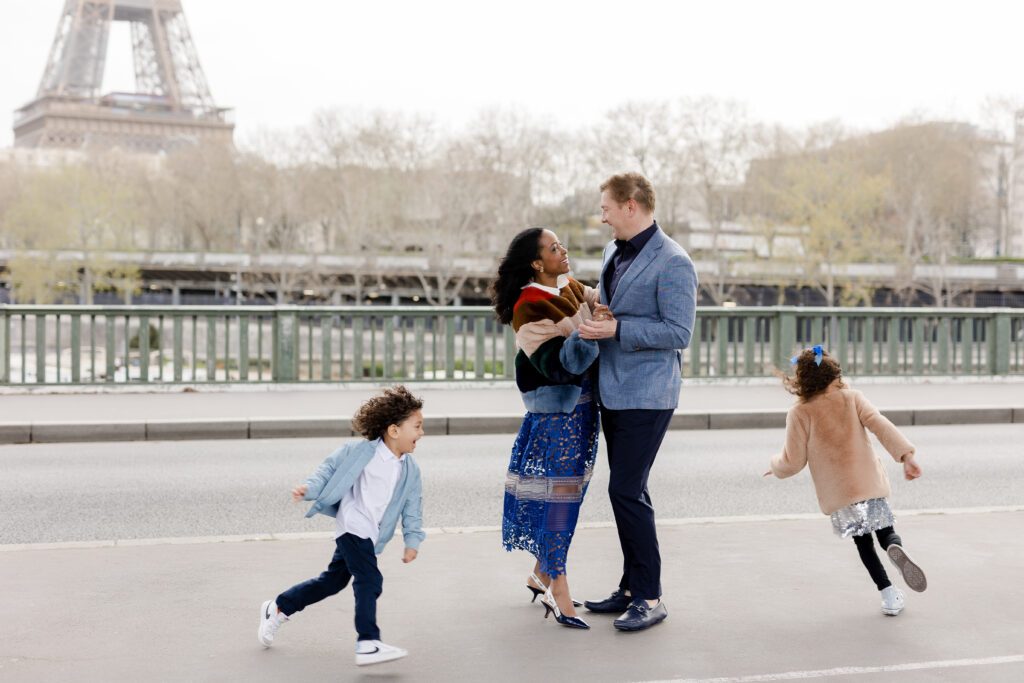 Paris family photoshoot:  together near the Eiffel Tower