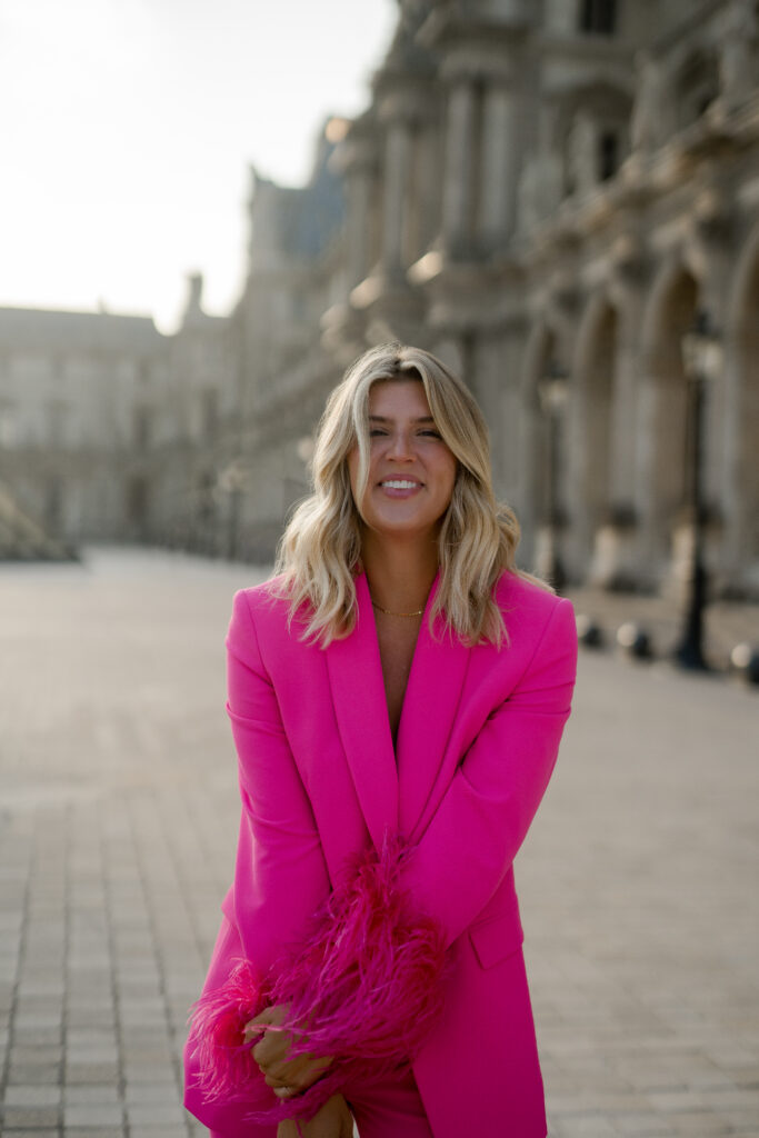 Springtime solo portrait of a woman in Paris