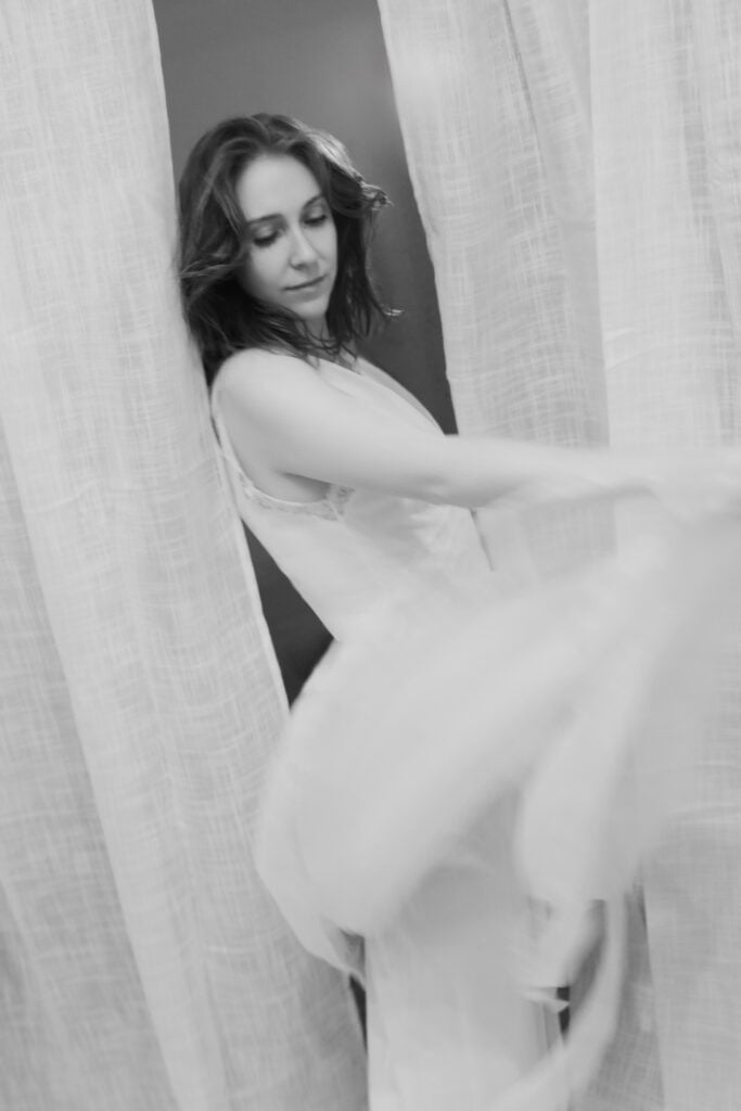 Boudoir photoshoot in Paris captured in studio by a professional Paris photographer, Katie Donnelly Photography